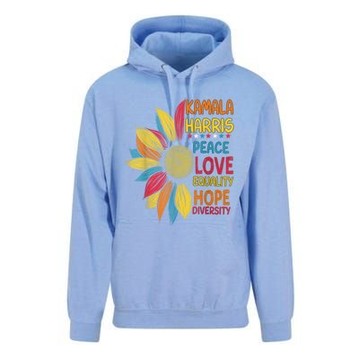 Kamala Harris Peace Love Equality Hope Diversity Unisex Surf Hoodie