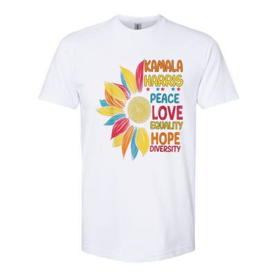 Kamala Harris Peace Love Equality Hope Diversity Softstyle CVC T-Shirt