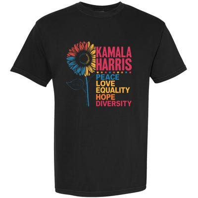 Kamala Harris Peace Love Equality Hope Diversity Garment-Dyed Heavyweight T-Shirt