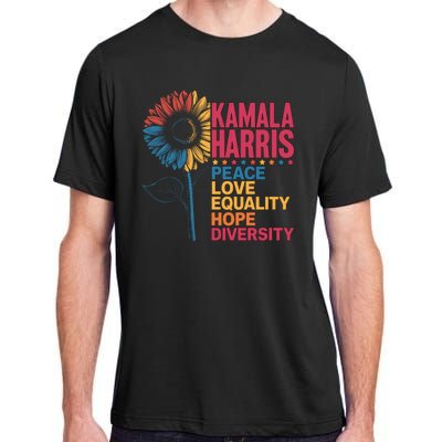 Kamala Harris Peace Love Equality Hope Diversity Adult ChromaSoft Performance T-Shirt