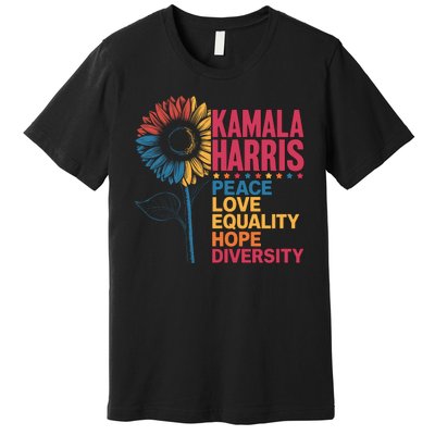 Kamala Harris Peace Love Equality Hope Diversity Premium T-Shirt