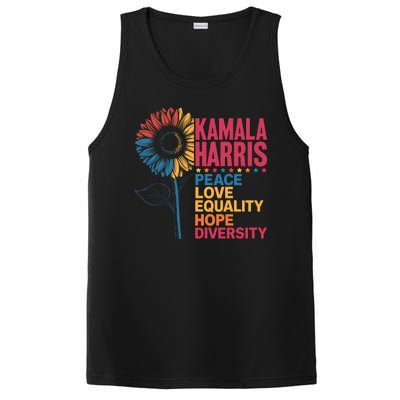 Kamala Harris Peace Love Equality Hope Diversity PosiCharge Competitor Tank