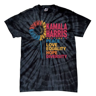 Kamala Harris Peace Love Equality Hope Diversity Tie-Dye T-Shirt