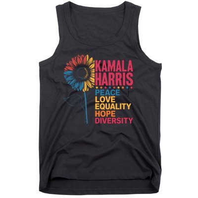 Kamala Harris Peace Love Equality Hope Diversity Tank Top