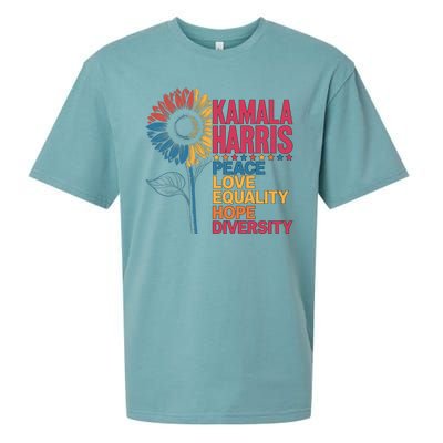 Kamala Harris Peace Love Equality Hope Diversity Sueded Cloud Jersey T-Shirt