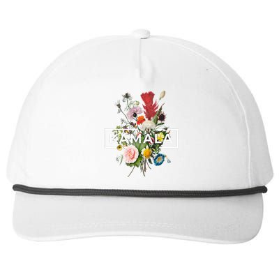 Kamala Harris Pretty Floral Flowers For Women Harris 2024 Snapback Five-Panel Rope Hat