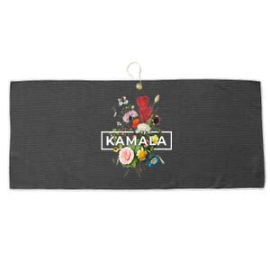 Kamala Harris Pretty Floral Flowers For Women Harris 2024 Large Microfiber Waffle Golf Towel