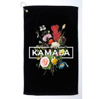 Kamala Harris Pretty Floral Flowers For Women Harris 2024 Platinum Collection Golf Towel