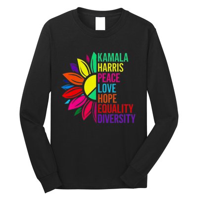 Kamala Harris Peace Love Equality Hope Diversity Long Sleeve Shirt