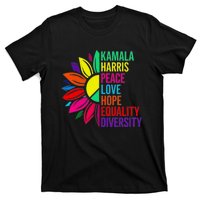 Kamala Harris Peace Love Equality Hope Diversity T-Shirt