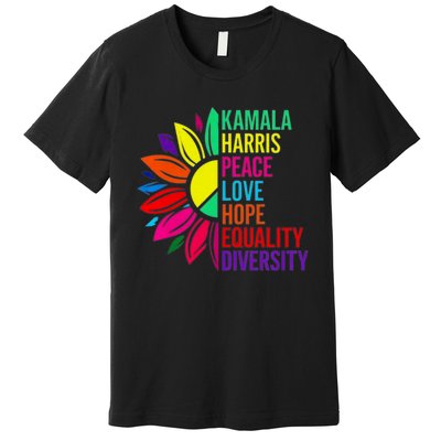 Kamala Harris Peace Love Equality Hope Diversity Premium T-Shirt