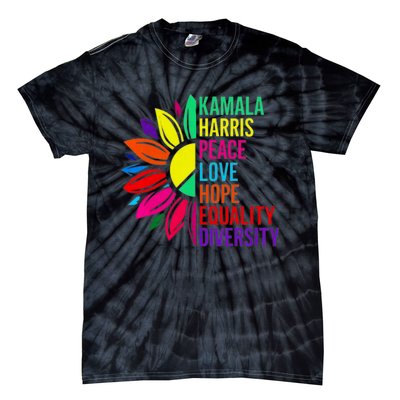 Kamala Harris Peace Love Equality Hope Diversity Tie-Dye T-Shirt