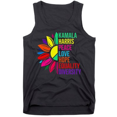 Kamala Harris Peace Love Equality Hope Diversity Tank Top