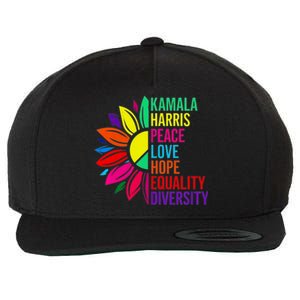 Kamala Harris Peace Love Equality Hope Diversity Wool Snapback Cap