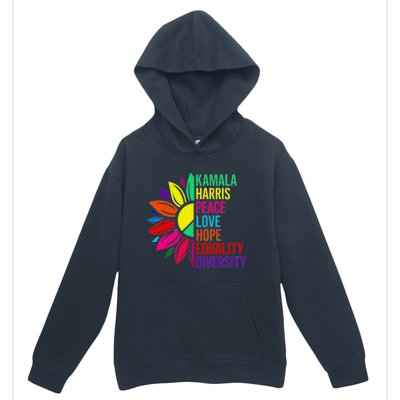 Kamala Harris Peace Love Equality Hope Diversity Urban Pullover Hoodie