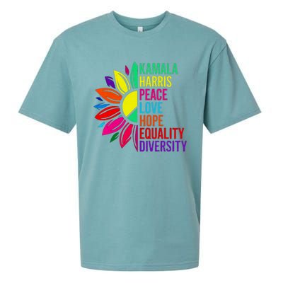 Kamala Harris Peace Love Equality Hope Diversity Sueded Cloud Jersey T-Shirt