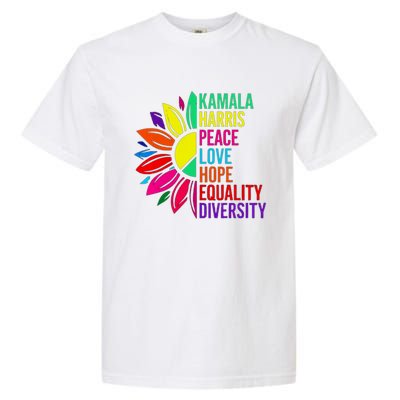 Kamala Harris Peace Love Equality Hope Diversity Garment-Dyed Heavyweight T-Shirt