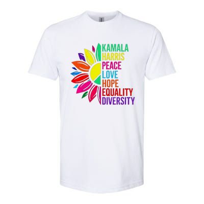 Kamala Harris Peace Love Equality Hope Diversity Softstyle® CVC T-Shirt