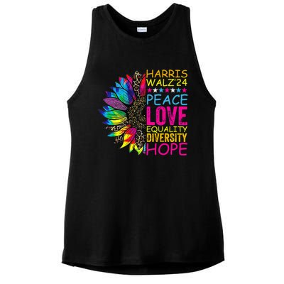 Kamala Harris Peace Love Equality Hope Diversity Ladies PosiCharge Tri-Blend Wicking Tank