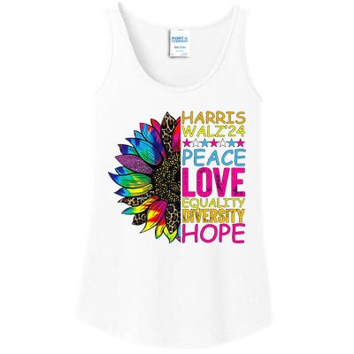 Kamala Harris Peace Love Equality Hope Diversity Ladies Essential Tank