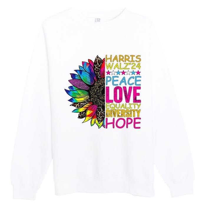 Kamala Harris Peace Love Equality Hope Diversity Premium Crewneck Sweatshirt