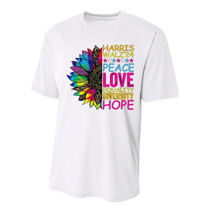 Kamala Harris Peace Love Equality Hope Diversity Performance Sprint T-Shirt