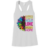 Kamala Harris Peace Love Equality Hope Diversity Women's Racerback Tank