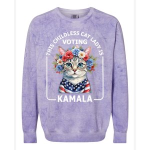 Kamala Harris Presiden 2024 Childless Cat Lady Madam Harris For President 2024 Colorblast Crewneck Sweatshirt