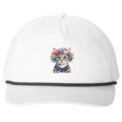 Kamala Harris Presiden 2024 Childless Cat Lady Madam Harris For President 2024 Snapback Five-Panel Rope Hat