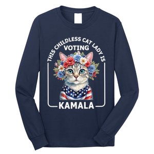 Kamala Harris Presiden 2024 Childless Cat Lady Madam Harris For President 2024 Long Sleeve Shirt