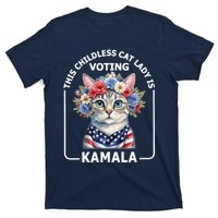 Kamala Harris Presiden 2024 Childless Cat Lady Madam Harris For President 2024 T-Shirt