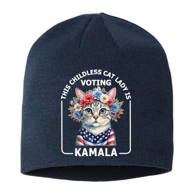 Kamala Harris Presiden 2024 Childless Cat Lady Madam Harris For President 2024 Sustainable Beanie