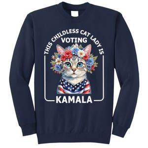 Kamala Harris Presiden 2024 Childless Cat Lady Madam Harris For President 2024 Tall Sweatshirt