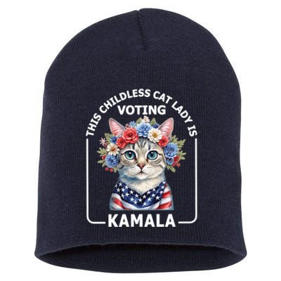 Kamala Harris Presiden 2024 Childless Cat Lady Madam Harris For President 2024 Short Acrylic Beanie