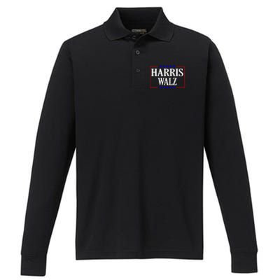 Kamala Harris President Tim Walz Vp Harris Walz 2024 Performance Long Sleeve Polo