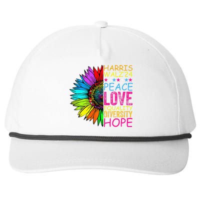 Kamala Harris Peace Love Equality Hope Diversity Snapback Five-Panel Rope Hat