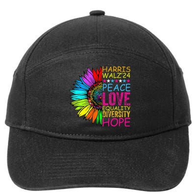 Kamala Harris Peace Love Equality Hope Diversity 7-Panel Snapback Hat