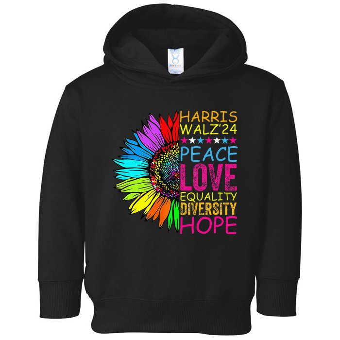 Kamala Harris Peace Love Equality Hope Diversity Toddler Hoodie