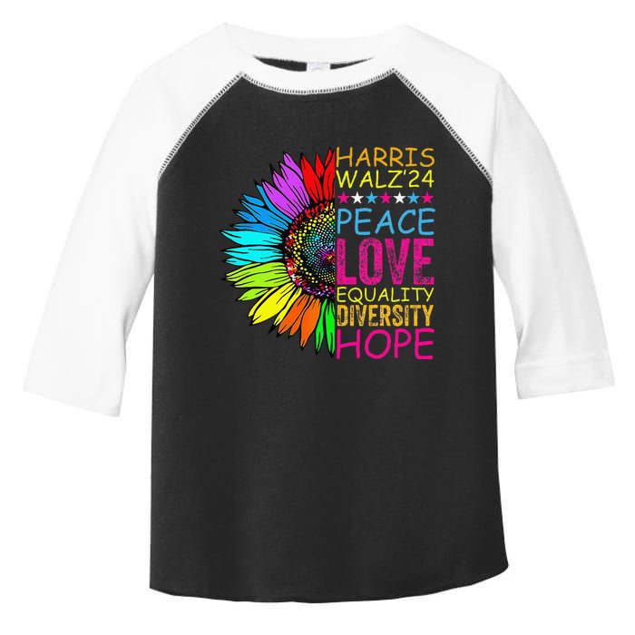 Kamala Harris Peace Love Equality Hope Diversity Toddler Fine Jersey T-Shirt