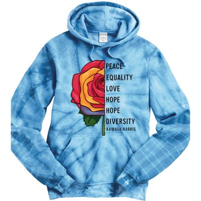 Kamala Harris Peace Love Equality Hope Diversity Tie Dye Hoodie