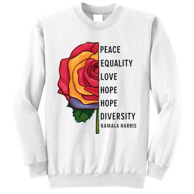 Kamala Harris Peace Love Equality Hope Diversity Sweatshirt