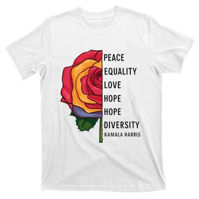 Kamala Harris Peace Love Equality Hope Diversity T-Shirt