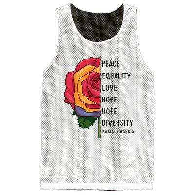 Kamala Harris Peace Love Equality Hope Diversity Mesh Reversible Basketball Jersey Tank