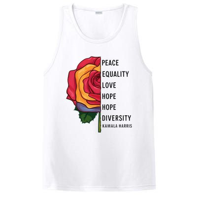 Kamala Harris Peace Love Equality Hope Diversity PosiCharge Competitor Tank