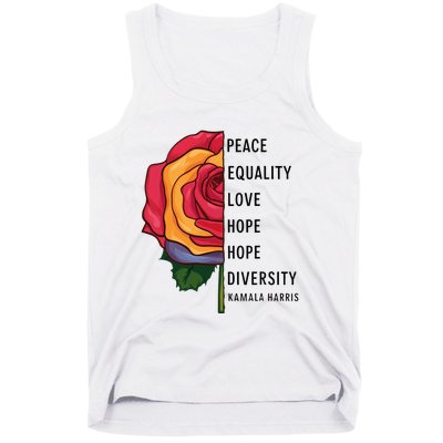 Kamala Harris Peace Love Equality Hope Diversity Tank Top