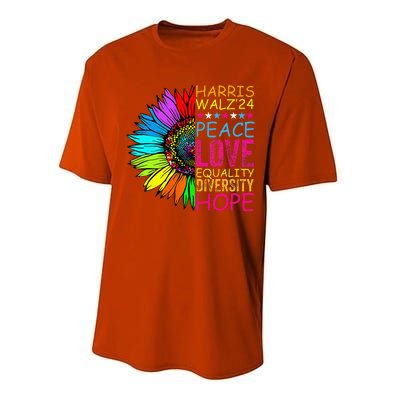 Kamala Harris Peace Love Equality Hope Diversity Performance Sprint T-Shirt