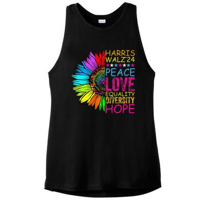 Kamala Harris Peace Love Equality Hope Diversity Ladies PosiCharge Tri-Blend Wicking Tank