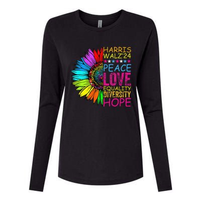 Kamala Harris Peace Love Equality Hope Diversity Womens Cotton Relaxed Long Sleeve T-Shirt