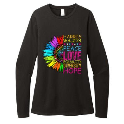 Kamala Harris Peace Love Equality Hope Diversity Womens CVC Long Sleeve Shirt