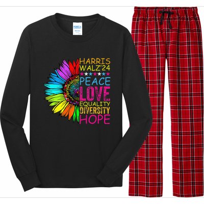 Kamala Harris Peace Love Equality Hope Diversity Long Sleeve Pajama Set